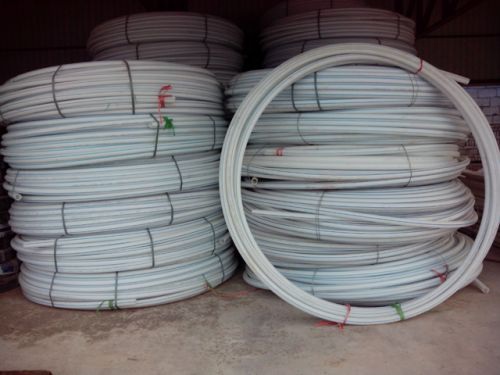 PE盤管白色HEPE給水管硬管自來水管白色藍條